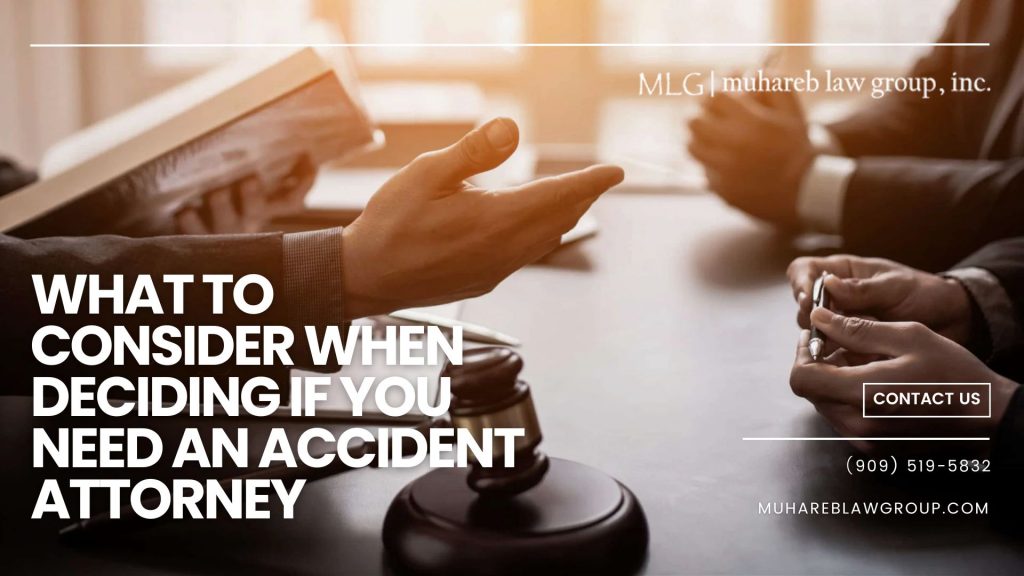 An informative graphic detailing considerations for selecting an accident attorney, focusing on typical personal injury causes.