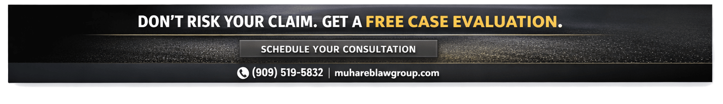 Call-to-action banner for Muhareb Law Group encouraging injury victims to get a free case evaluation